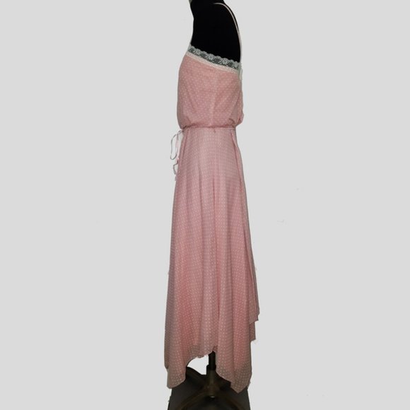 Vtg 70s 2 Pc Pink Hanky Hem Sun Dress w Jacket 5/6 - Picture 6 of 12
